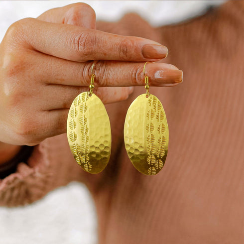 Oval Hammered Earrings - The Earth Store - Fashion Accessories